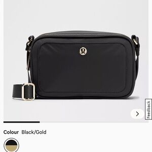 lululemon athletica Black Crossbody Bag with Gold Hardware